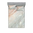 thumbnail image 1 of Ambesonne Marble Print Fitted Sheet & Pillow Sham Set, Onyx Scratches, Full, Pale Grey Peach, 1 of 2
