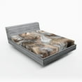 thumbnail image 1 of Ambesonne Marble Print Fitted Sheet, Retro Paintbrush, Queen Size, Sand Brown and Pale Grey, 1 of 3