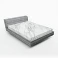 thumbnail image 1 of Ambesonne Marble Print Fitted Sheet, Stained Monochrome, King Size, White Pale Grey, 1 of 3