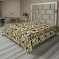 thumbnail image 1 of Ambesonne Marble Print Flat Bedding Sheet Soft Top Sheet, Marbling Look Pattern, California King, Mustard and Taupe Grey, 1 of 1