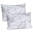 thumbnail image 1 of Ambesonne Marble Print Pillow Sham 2 Pack, Granite Nature Spots, 30"x20", Pale Grey Dust, 1 of 3