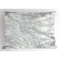 thumbnail image 1 of Ambesonne Marble Print Pillow Sham, Fracture Lines Veins, 26" X 20", Pale Grey White, 1 of 2