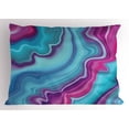 thumbnail image 1 of Ambesonne Marble Print Pillow Sham, Liquid Wavy Aqua Rock, 36" X 20", Aqua Pink, 1 of 2