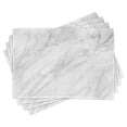 thumbnail image 1 of Ambesonne Marble Print Place Mats Set of 4, Stained Monochrome, Standard Size, White Pale Grey, 1 of 6