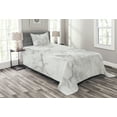 thumbnail image 1 of Ambesonne Marble Print Quilted Bedspread Set 2 Pcs, Lines Stained Grunge, Twin Size, Grey Dust, 1 of 3