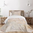 thumbnail image 1 of Ambesonne Marble Print Quilted Bedspread Set 2 Pcs, Mine Fractures Stains, Twin Size, Orange Sand Brown, 1 of 5