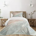thumbnail image 1 of Ambesonne Marble Print Quilted Bedspread Set 2 Pcs, Onyx Scratches, Twin Size, Pale Grey Peach, 1 of 3