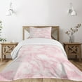 thumbnail image 1 of Ambesonne Marble Print Quilted Bedspread Set 2 Pcs, Soft Granite Texture, Twin Size, Pale Pink, 1 of 5