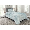 thumbnail image 1 of Ambesonne Marble Print Quilted Bedspread Set 2 Pcs, Soft Ottoman, Twin Size, Pale Blue Grey Mint, 1 of 3