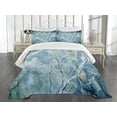thumbnail image 1 of Ambesonne Marble Print Quilted Bedspread Set 3 Pcs, Granite Stone, King Size, Pale Blue Grey, 1 of 3