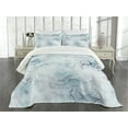 thumbnail image 1 of Ambesonne Marble Print Quilted Bedspread Set 3 Pcs, Soft Ottoman, King Size, Pale Blue Grey Mint, 1 of 5