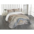 thumbnail image 1 of Ambesonne Marble Print Quilted Bedspread Set 3 Pcs, Surreal Onyx Surface, King Size, Cinnamon Beige Tan, 1 of 5