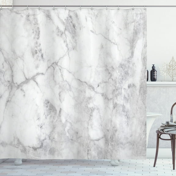 Ambesonne Marble Print Shower Curtain, Lines Stained Grunge, 69"Wx75"L, Grey Dust