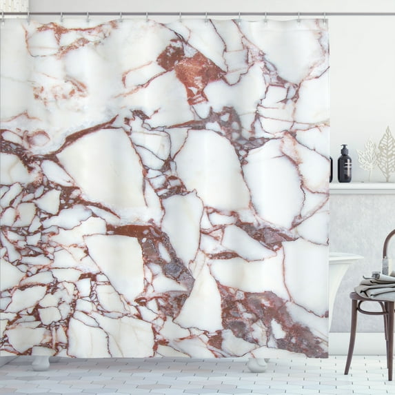 Ambesonne Marble Print Shower Curtain, Marble Grunge Stone, 69"Wx75"L, Beige Brown