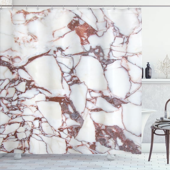 Ambesonne Marble Print Shower Curtain, Marble Grunge Stone, 69"Wx84"L, Beige Brown