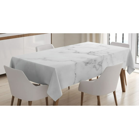 Ambesonne Marble Print Tablecloth Rectangular Table Cover, Mineral Organic, 60"x90", Grey Dust