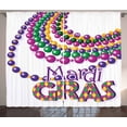 thumbnail image 1 of Ambesonne Mardi Gras Curtains 2 Panel Set, Party Beads Patterns, 108" x 90", Multicolor, 1 of 3