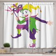 thumbnail image 1 of Ambesonne Mardi Gras Kitchen Curtains, Cartoon Dancing Jester, 55"x39", Multicolor, 1 of 2