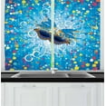 thumbnail image 1 of Ambesonne Mardi Gras Kitchen Curtains, Colorful Dots Swirls, 55"x39", Multicolor, 1 of 3