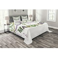 thumbnail image 1 of Ambesonne Mardi Gras Quilted Bedspread Set 3 Pcs, Fleur De Lis Beads, Queen Size, Purple Green Yellow, 1 of 3