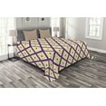 thumbnail image 1 of Ambesonne Mardi Gras Quilted Bedspread Set 3 Pcs, Traditional Carnival, Queen Size, Purple Yellow Green, 1 of 3