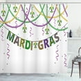 thumbnail image 1 of Ambesonne Mardi Gras Shower Curtain, Fleur De Lis Beads, 69"Wx84"L, Purple Green Yellow, 1 of 3
