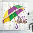 thumbnail image 1 of Ambesonne Mardi Gras Shower Curtain, Umbrella Stars Fun, 69"Wx70"L, Purple Yellow Green, 1 of 3