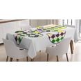 thumbnail image 1 of Ambesonne Mardi Gras Tablecloth Rectangular Table Cover, Lily Vintage, 60"x90", Purple Green Yellow, 1 of 3