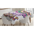 thumbnail image 1 of Ambesonne Mardi Gras Tablecloth Rectangular Table Cover, Party Beads Patterns, 60"x84", Multicolor, 1 of 4