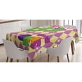 thumbnail image 1 of Ambesonne Mardi Gras Tablecloth Rectangular Table Cover, Stars Graphic, 60"x84", Pink Yellow Green, 1 of 4
