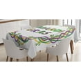 thumbnail image 1 of Ambesonne Mardi Gras Tablecloth Rectangular Table Cover, Vivid Beads Patterns, 52"x70", Purple Green Yellow, 1 of 4