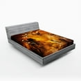 thumbnail image 1 of Ambesonne Marigol Black Fitted Sheet, Knight on Horse, Queen Size, Black and Marigold, 1 of 2