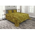 thumbnail image 1 of Ambesonne Marigold Quilted Bedspread Set 3 Pcs, Ombre Mosaic Squares, King Size, Marigold and Yellow, 1 of 3
