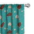 thumbnail image 1 of Ambesonne Marine Window Curtains, Turtles Starfish and Shells, Each 28" W x 84" L, Dark Seafoam Chocolate, 1 of 4