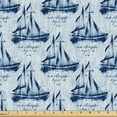 thumbnail image 1 of Ambesonne Marine Art Fabric by the Yard Upholstery, Vintage Sailing Boat, 10 Yards, Pale Blue Indigo, 1 of 1