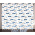 thumbnail image 1 of Ambesonne Marine Curtains 2 Panel Set, Cartoon Fishing Rods, 108" x 63", Multicolor, 1 of 3