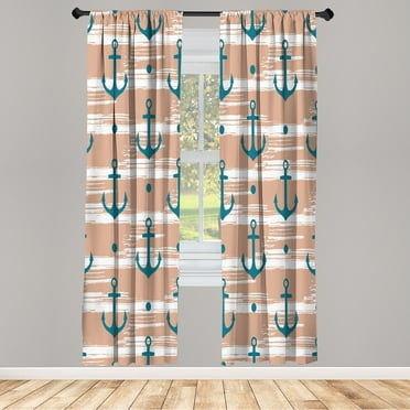 Ambesonne Marine Curtains, Crossed Bones Dots Horror, Pair of 28"x63", Cadet Blue
