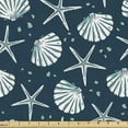 thumbnail image 1 of Ambesonne Marine Fabric by the Yard Upholstery, Coastal Seashell Starfish, 2 Yards, Pale Petrol Blue Eggshell, 1 of 5