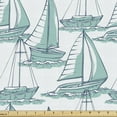 thumbnail image 1 of Ambesonne Marine Fabric by the Yard Upholstery, Sailboats Sketch on Sea Art, 3 Yards, Seafoam Dark Sky Blue, 1 of 5
