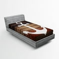 thumbnail image 1 of Ambesonne Marine Fitted Sheet, Boat Theme Anchor Motif, Twin XL Size, Brown White, 1 of 2