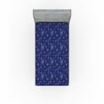 thumbnail image 1 of Ambesonne Marine Fitted Sheet, Nautical Print Seahorses, Twin XL Size, Indigo Lilac and Pink, 1 of 5