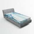thumbnail image 1 of Ambesonne Marine Fitted Sheet, Ocean Jellyfish Paisley, Twin XL Size, Pale Blue Sea Blue, 1 of 2