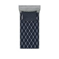 thumbnail image 1 of Ambesonne Marine Fitted Sheet & Pillow Sham Set, Classic Nautical Sea Sailing, Twin, Dark Blue White, 1 of 2