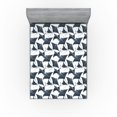 thumbnail image 1 of Ambesonne Marine Fitted Sheet, Ramp Fish Pattern Sea Back, California King, White Dark Petrol Blue, 1 of 5