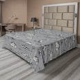 thumbnail image 1 of Ambesonne Marine Flat Sheet, Travel Discovery Historical, Queen Size, Grey Ivory, 1 of 1