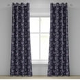 thumbnail image 1 of Ambesonne Marine Grommet Curtain, Caretta Caretta Print Corals, 50"x96", Dark Indigo and Plum, 1 of 5