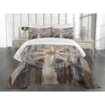 thumbnail image 1 of Ambesonne Marine Life Quilted Bedspread Set 3 Pcs, Compass Navy Ocean, King Size, Brown, 1 of 5