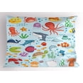 thumbnail image 1 of Ambesonne Marine Pillow Sham, Sea Animals Submarine, 36" X 20", Multicolor, 1 of 2
