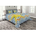 thumbnail image 1 of Ambesonne Marine Quilted Bedspread Set 3 Pcs, Angled Stripes Starfish, King Size, Multicolor, 1 of 3
