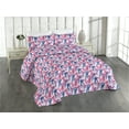 thumbnail image 1 of Ambesonne Marine Quilted Bedspread Set 3 Pcs, Jellyfish Pattern Retro Art, Twin, Pale Pink Indigo and White, 1 of 4
